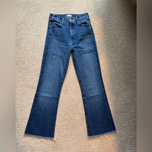 MOTHER Cropped Dark Blue Flare Jeans